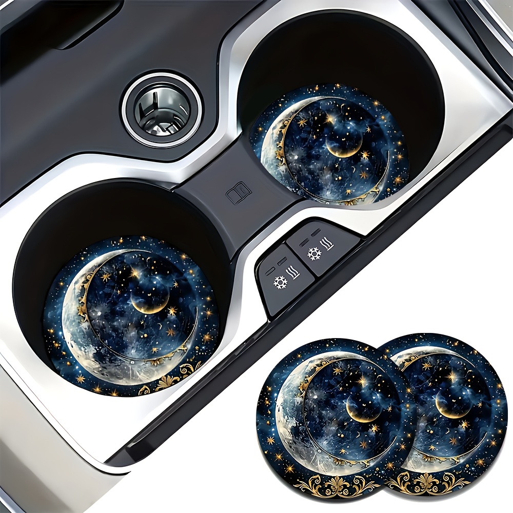 Car Accessories For Women - 2pcs Starry Night Moon Car Cup