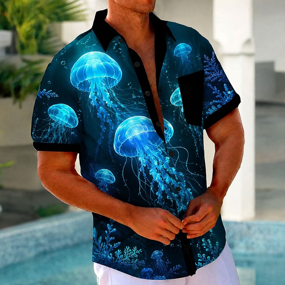 Car Accessories Bangkok - Men's Short Sleeve Turndown Collar 3D