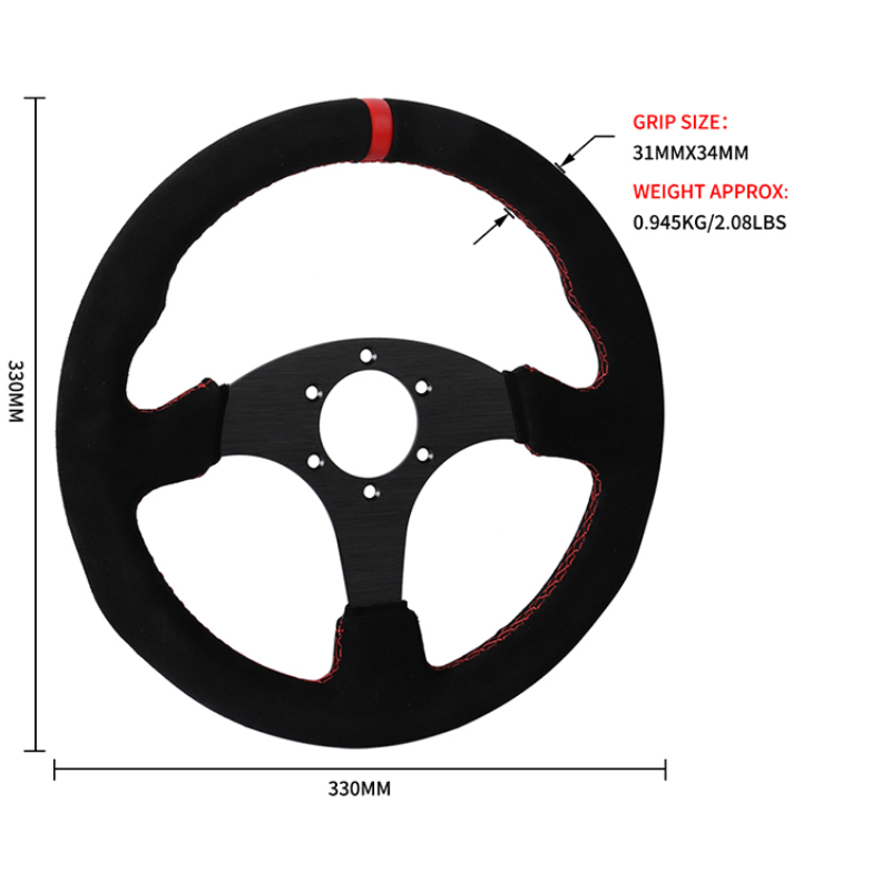 Car Accessories Racing - Suede Racing Steering Wheel Support Custom