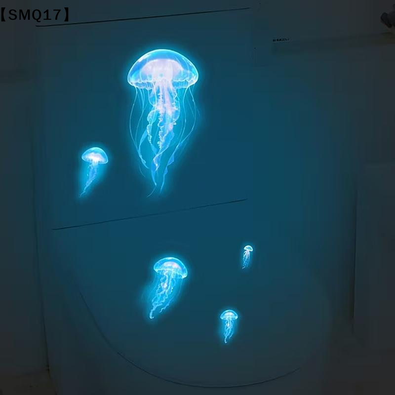 Car Accessories Bangkok - Glow-In-The-Dark Jellyfish Toilet Stickers Self-Adhesive Removable