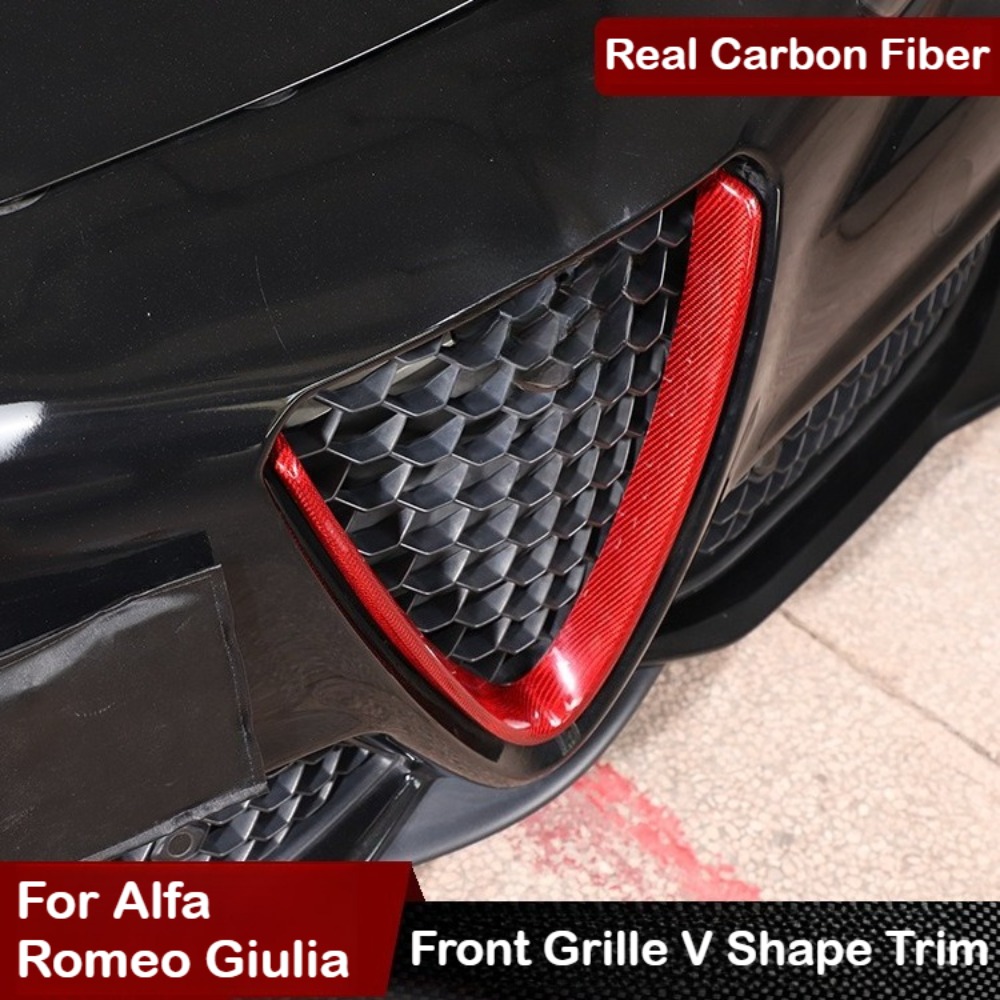 Car Accessories Racing - Carbon Fiber Grille Trim For Alfa