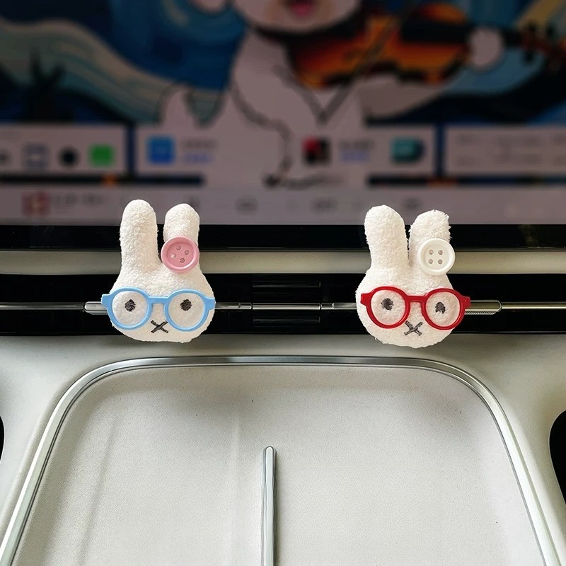 Car Air Freshener Vent - Cute Rabbit with Glasses Car Air