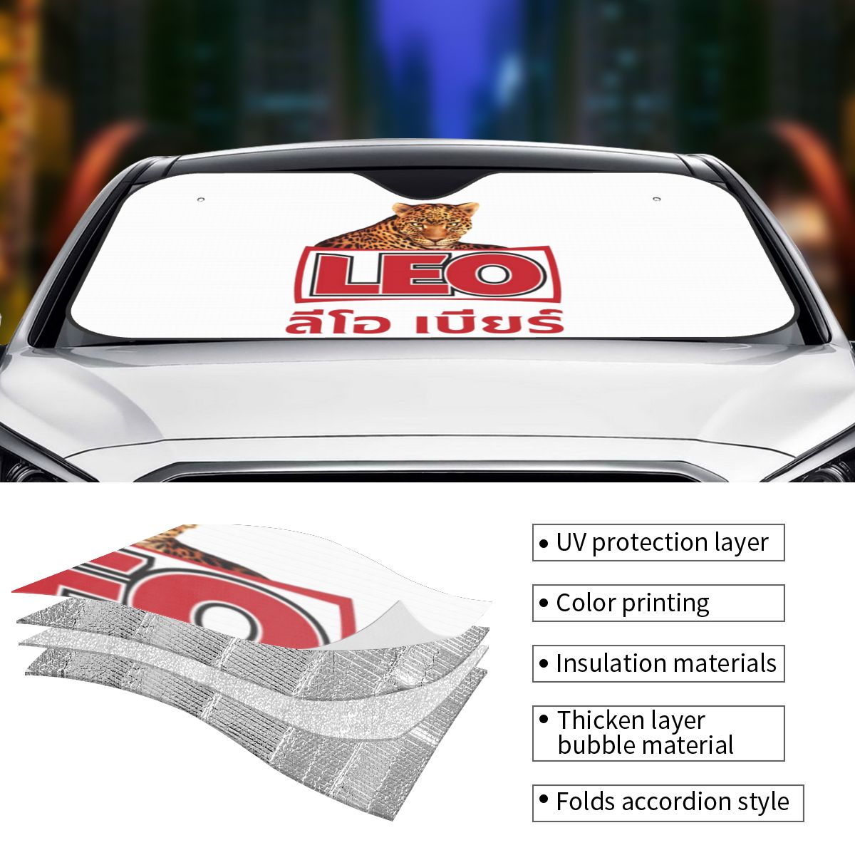 Leo Beer Bangkok Sunshade Wind - огляд і ціна Car Accessories Bangkok