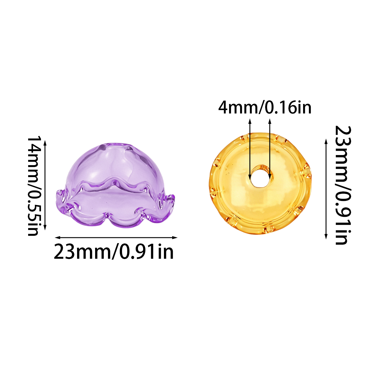 2/6Pcs 23X14mm Glass Wind Bell - огляд і ціна Car Accessories Bangkok