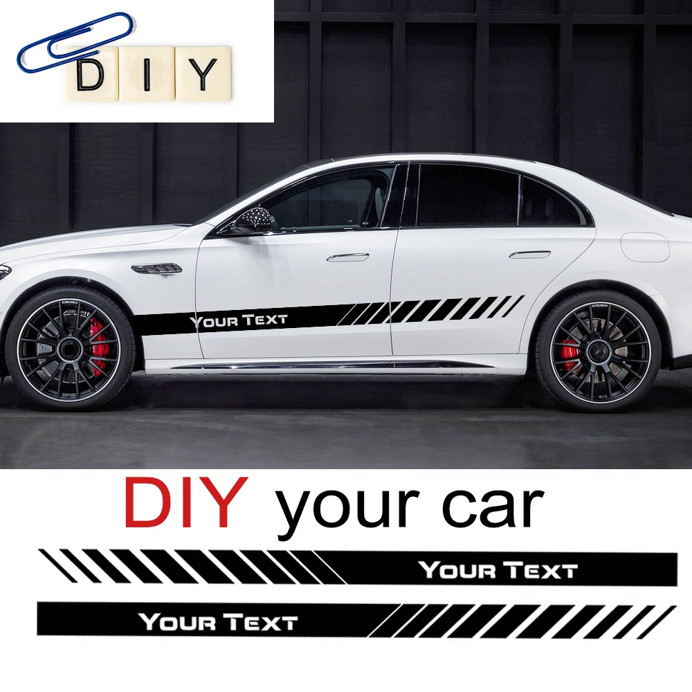 Custom Text Car Side Door Stri - огляд і ціна Car Accessories Racing